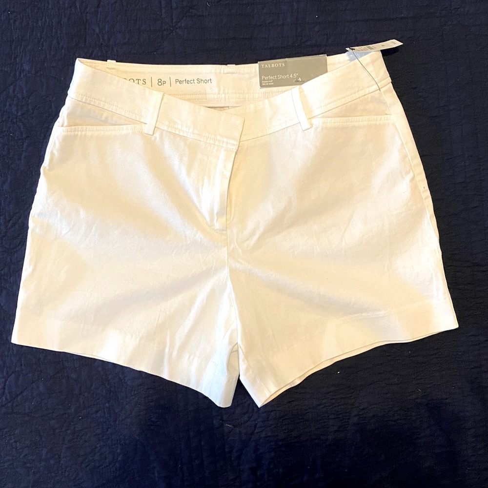 NEW Talbots Perfect Short 8P 4.5 inseam White
